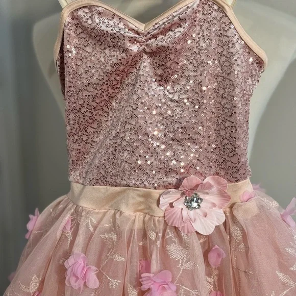 Weissman Pink and Cream Formal Kids Dress - Picture 3 of 12